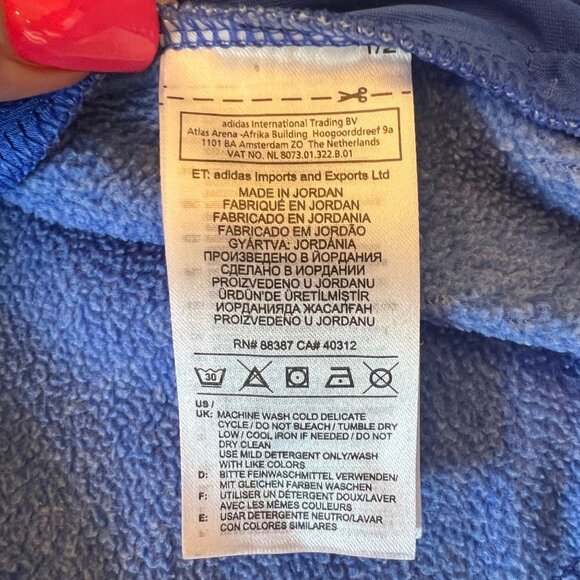 Adidas Women's Super soft blue fleece pullover hoodie< Size Medium - Picture 7 of 7